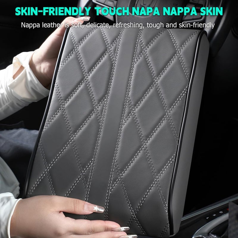 Mandark Car Center Console Cover, Soft Leather Memory Foam Automotive Armrest Seat Box Cushion Pad, Waterproof Comforable Vehicle Arm Rest Mat Accessories, Universal for RV, SUV, Truck (Gray) - Image 5